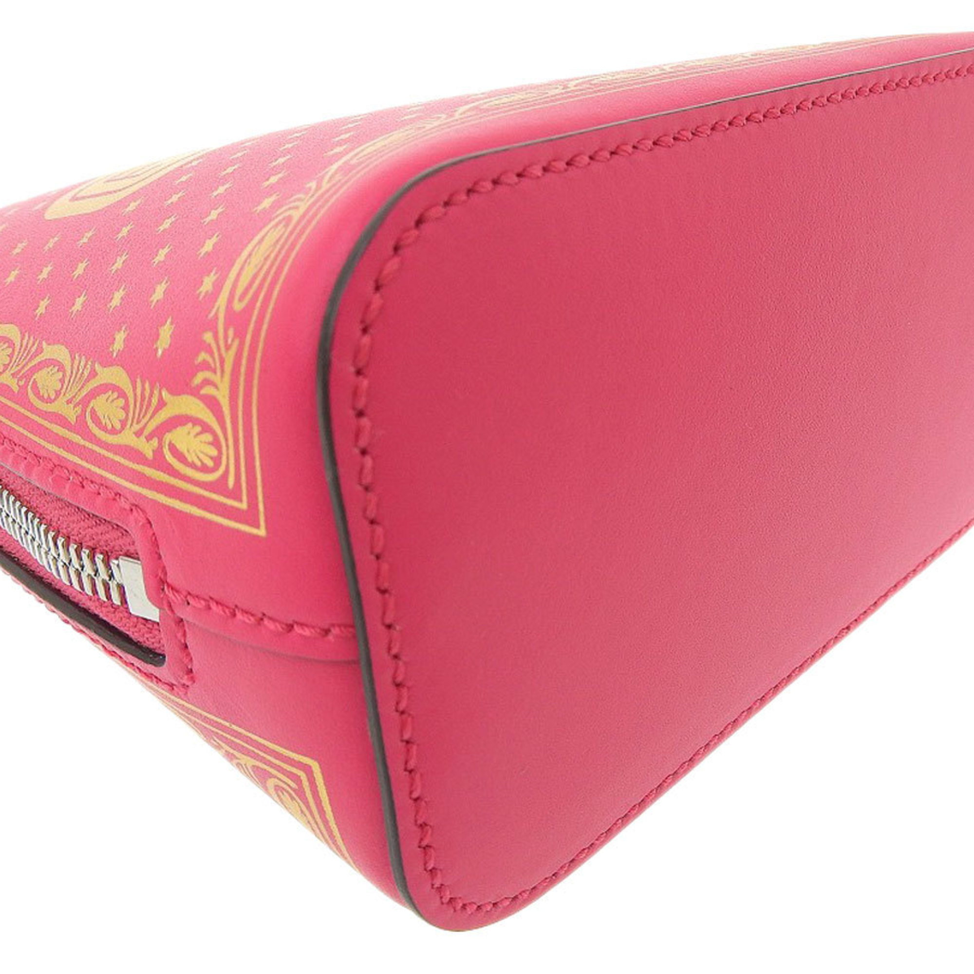 GUCCI Gucci GUCCY print shoulder bag leather shocking pink × gold 20200331