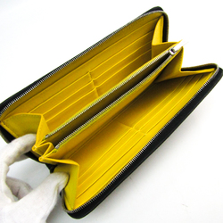 Celine LARGE ZIPPED MULTIFUNCTION Women's Leather Long Wallet (bi-fold) Black,Yellow