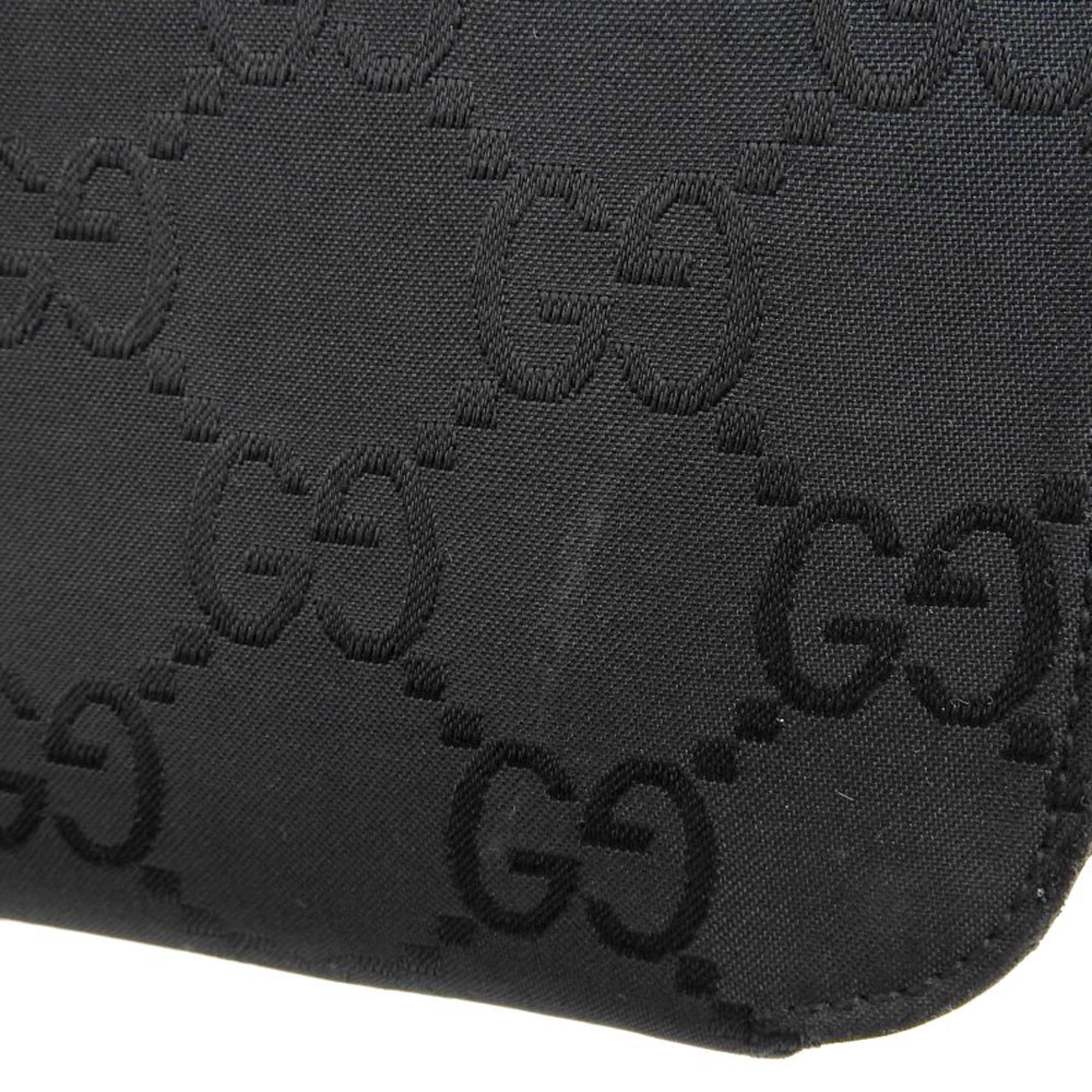 Gucci GUCCI GG canvas shoulder bag black silver hardware 001 3293