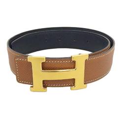 Hermes HERMES waist belt Kushbel brown GP buckle size 65 