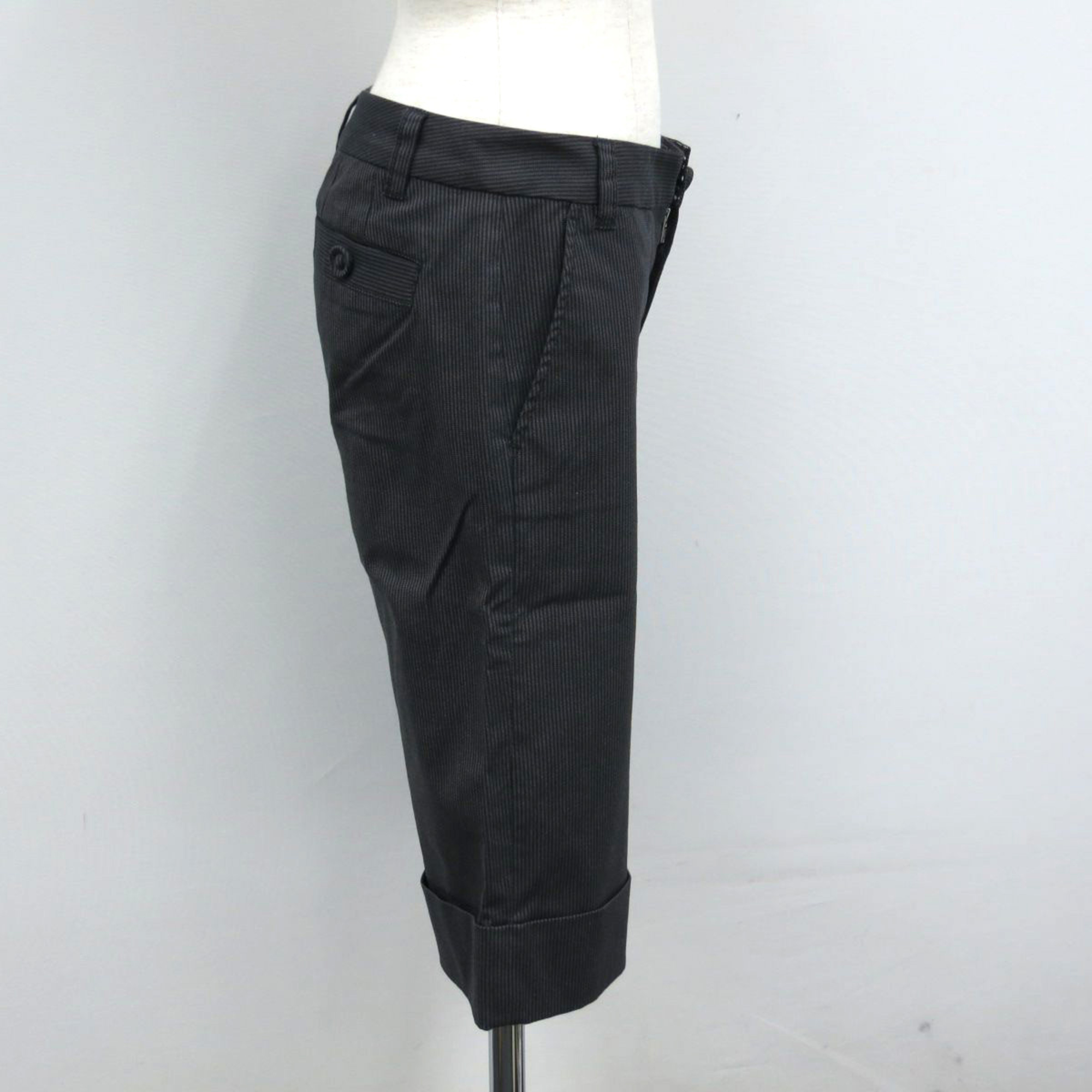 Marc Jacobs Stripe Short Pants Cotton/Polyurethane Black 4 Ladies