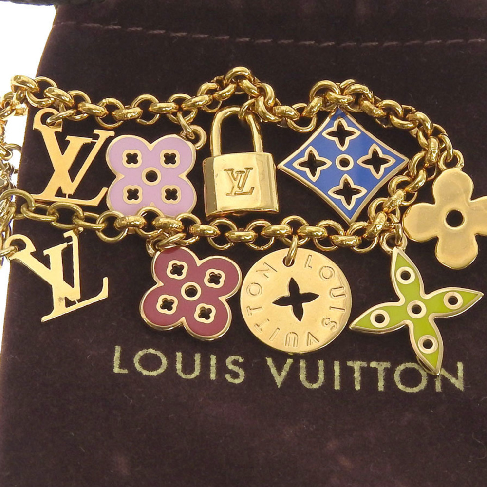 LOUIS VUITTON Louis Vuitton Bracelet Monogram Multi Motif Color Gold Finish  20200417