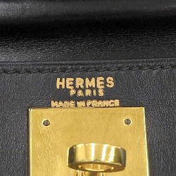 HERMES Hermes Kelly 28 Box Calf Noir 2way Handbag Shoulder Leather Black 