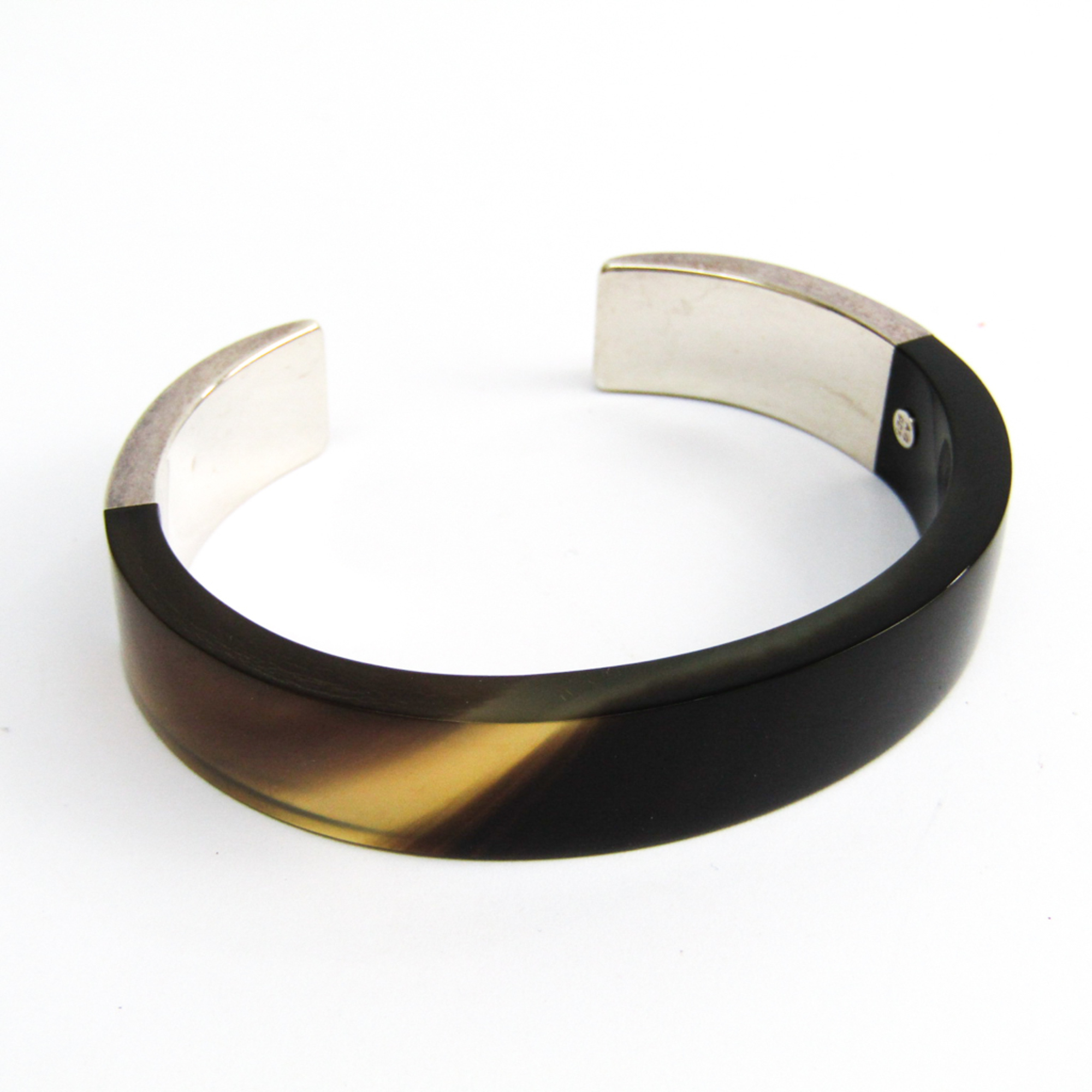 Hermes Buffalo Horn,Silver 925 Bangle Beige,Black,Brown,Silver