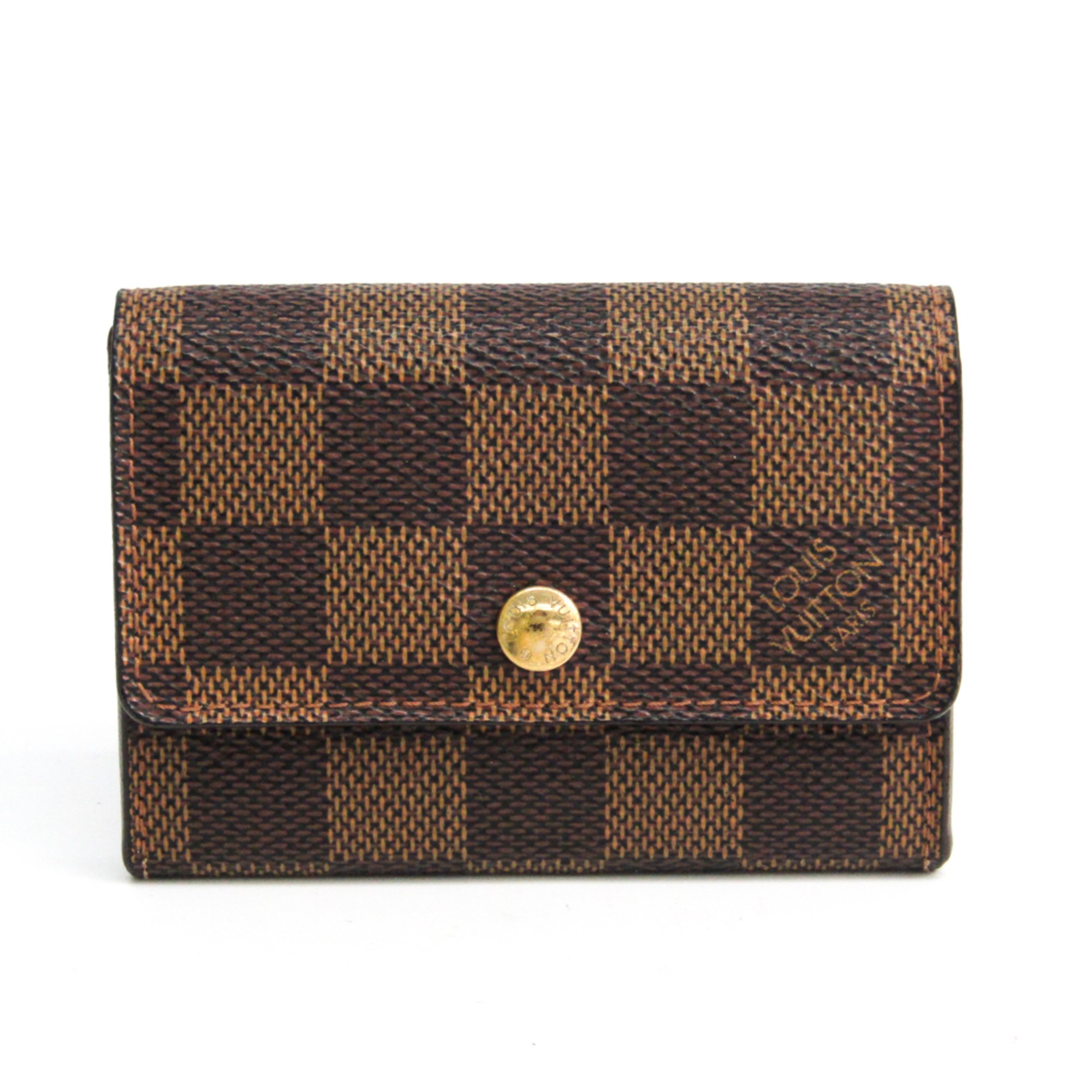 Louis Vuitton Damier Porte Monnaie Plat N61930 Unisex Damier Canvas Coin Purse/coin Case Ebene