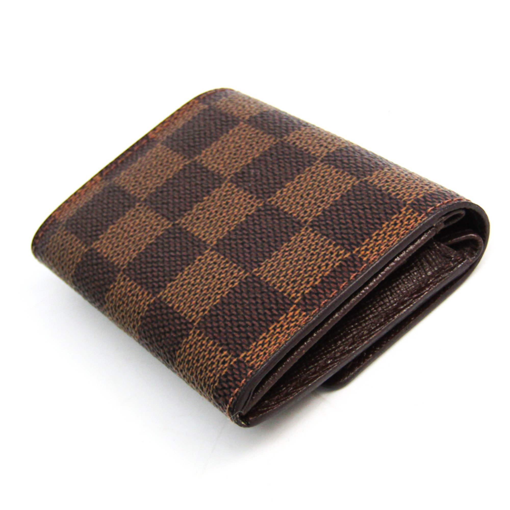 Louis Vuitton Damier Porte Monnaie Plat N61930 Unisex Damier Canvas Coin Purse/coin Case Ebene