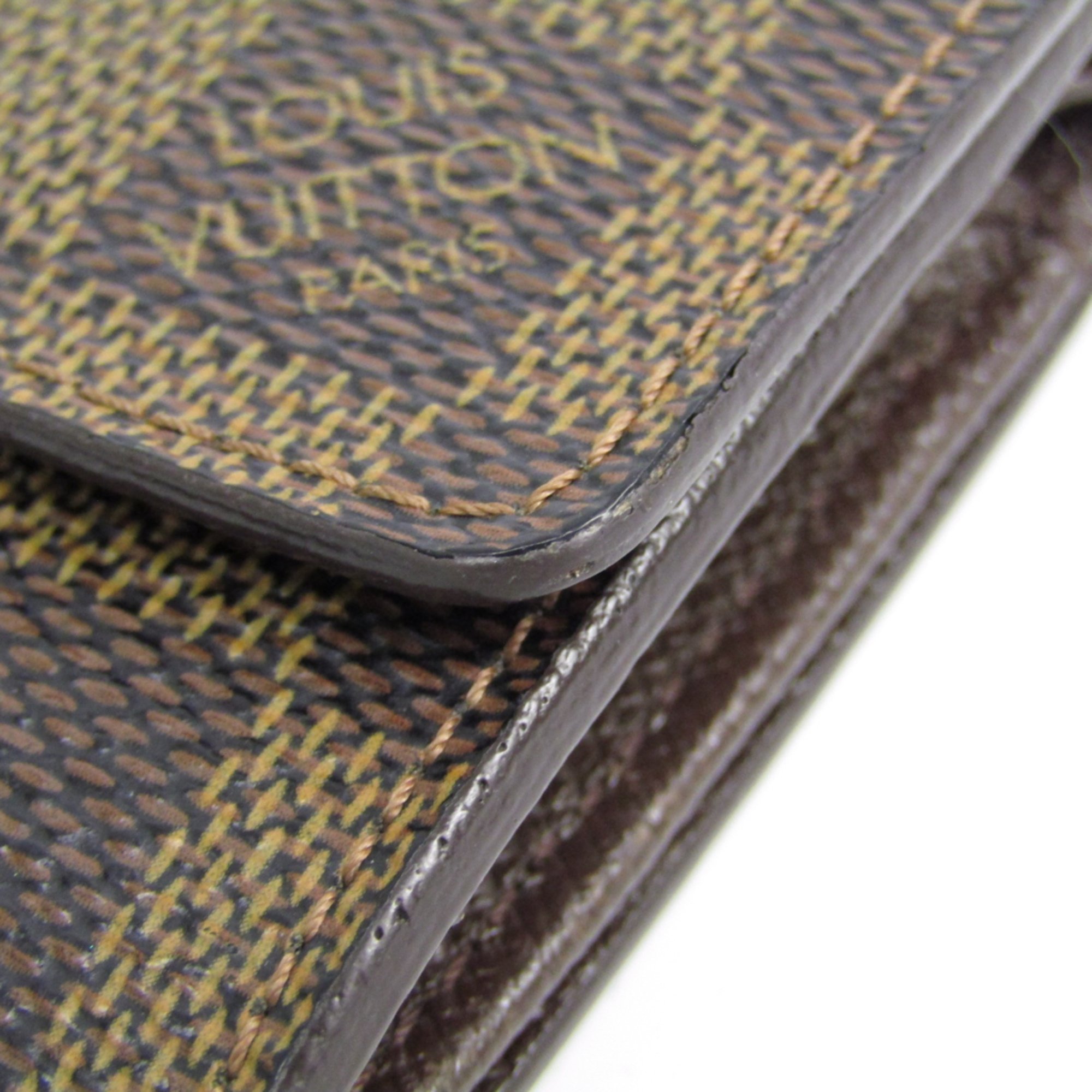 Louis Vuitton Damier Porte Monnaie Plat N61930 Unisex Damier Canvas Coin Purse/coin Case Ebene