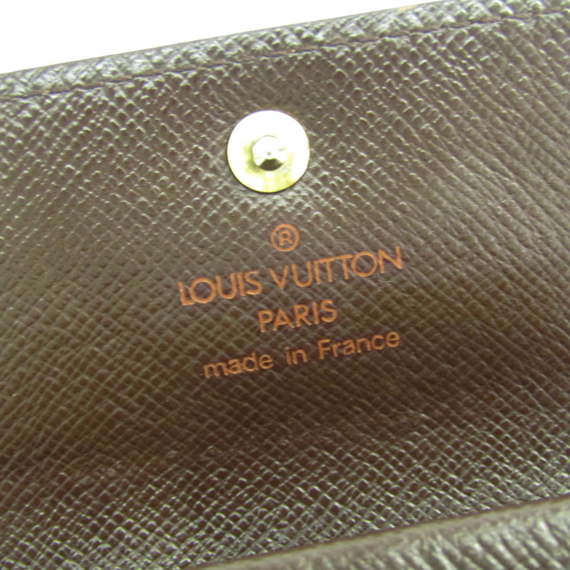 Louis Vuitton Damier Porte Monnaie Plat N61930 Unisex Damier Canvas Coin Purse/coin Case Ebene