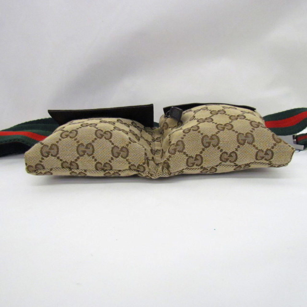 GUCCI Gucci waist bag GG canvas sherry line 162962 beige brown