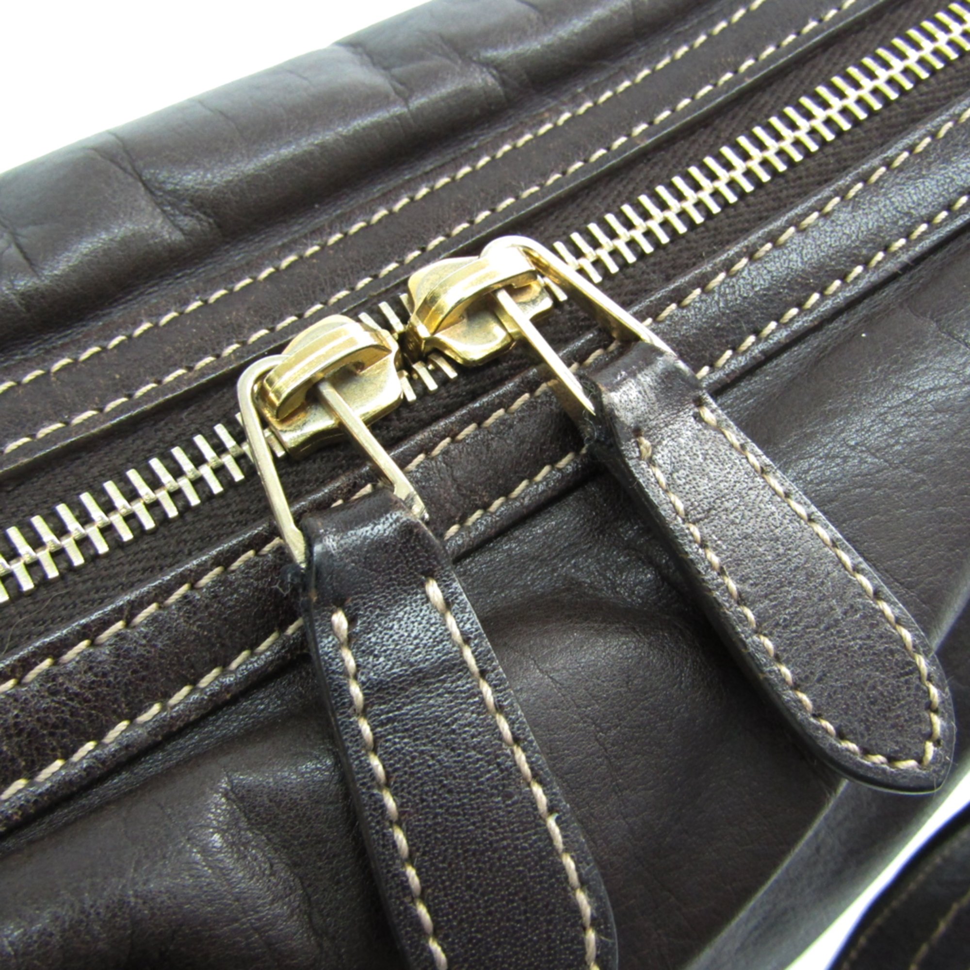 Gucci Duquessa Line 181487 Women's Leather Boston Bag,Handbag Dark Brown
