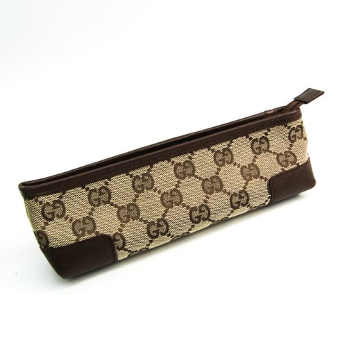 [Used in Japan Bag] Pencil Case Women Mens Brown Beige Gg Canvas 101598  Gucci Ma
