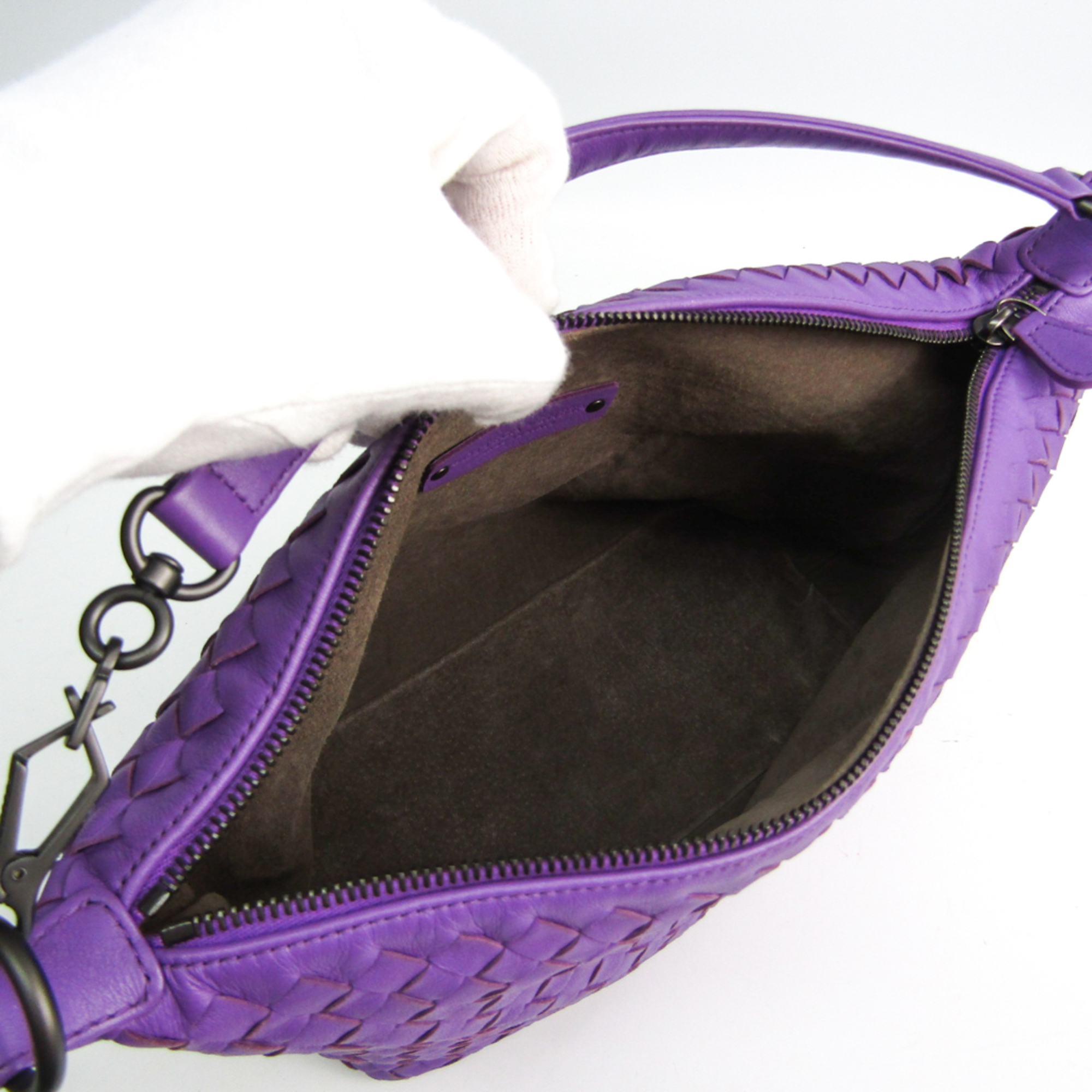 Bottega Veneta Intrecciato 239988 Women's Leather Handbag,Shoulder Bag Purple