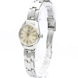 ROLEX Oyster Perpetual Date 6517 White Gold Steel Ladies Watch