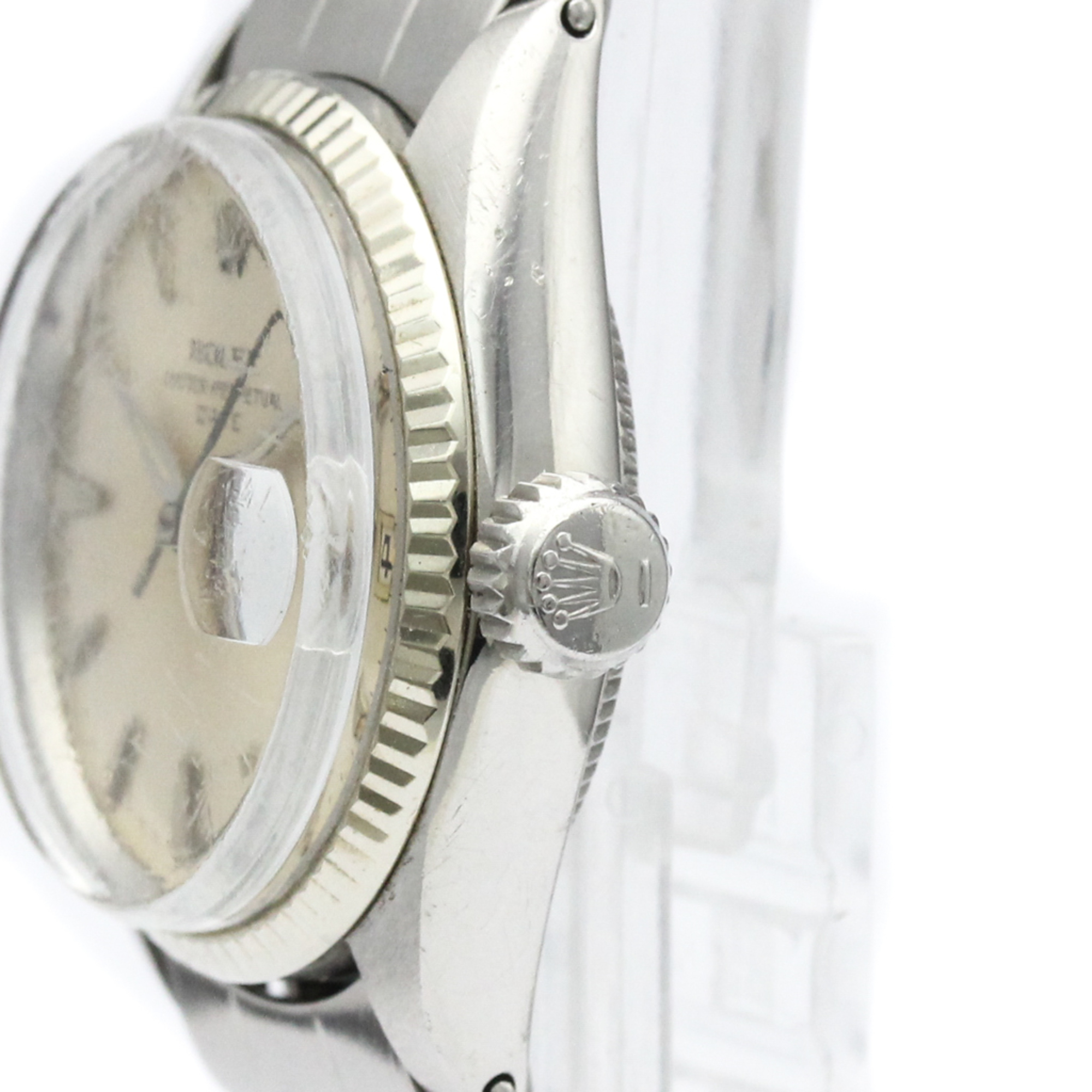 ROLEX Oyster Perpetual Date 6517 White Gold Steel Ladies Watch