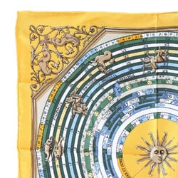 HERMES Carre 42 handkerchief silk yellow women's scarf