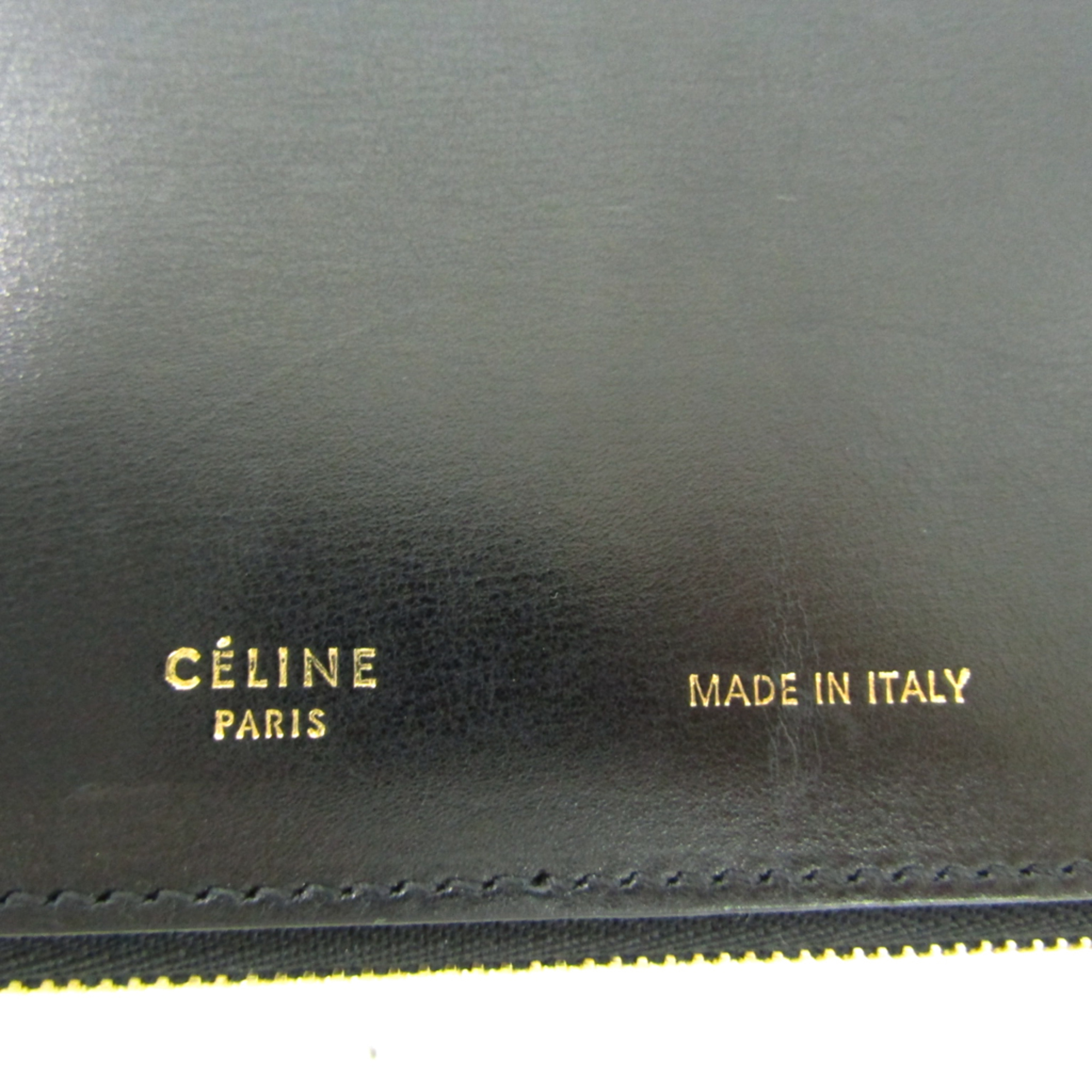 Celine Tablet Case Unisex Leather Clutch Bag Black