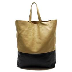 Celine CELINE handbag tote bag hippo horizontal beige black leather ladies h22728