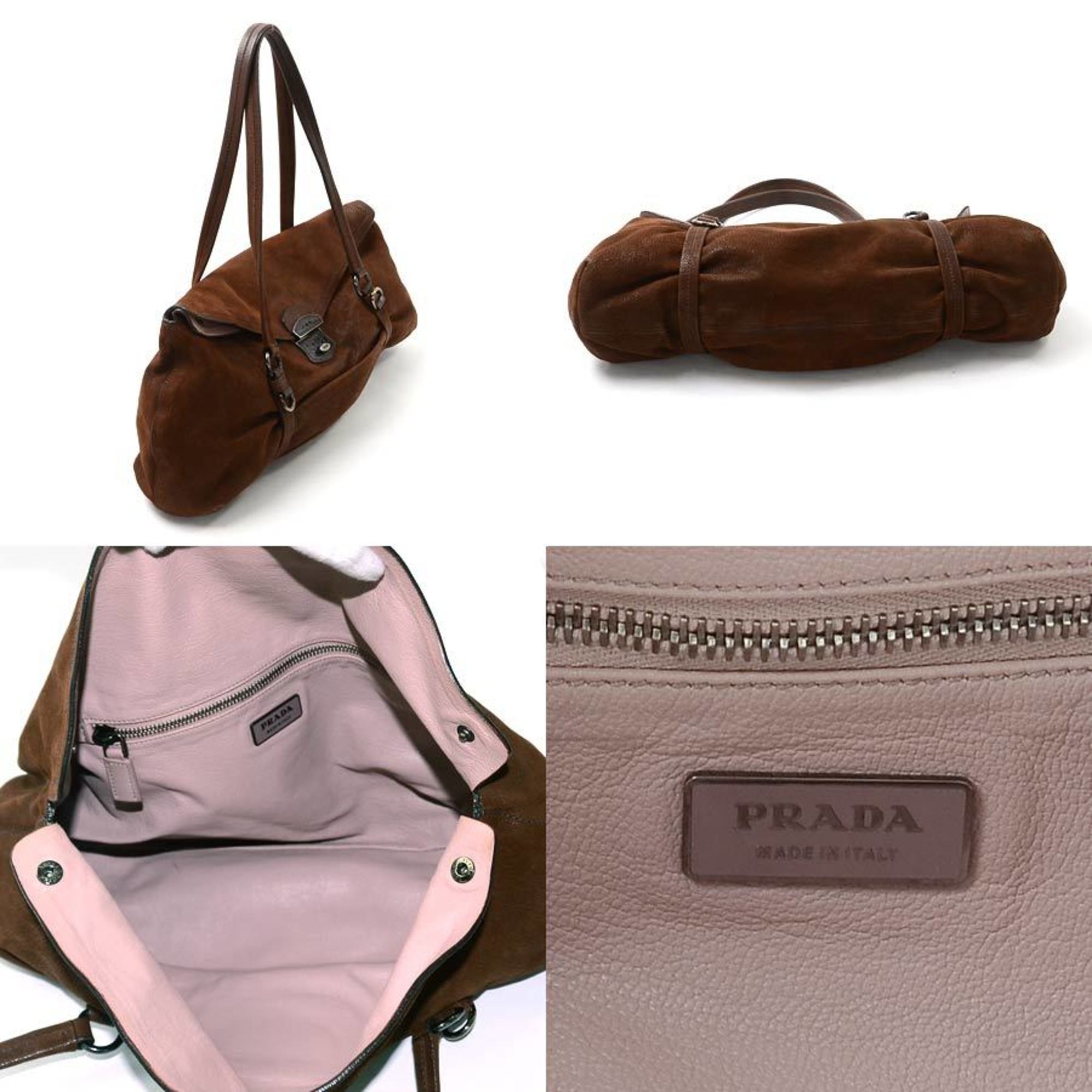 Prada PRADA Shoulder Bag Brown Leather Ladies 1932