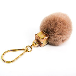 Louis Vuitton Fur,Metal Handbag Charm Pink Fluffy Keychain M67943