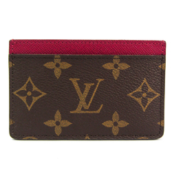 Louis Vuitton Monogram Porte Cartes Simple M60703 Monogram Card Case Fuchsia,Monogram