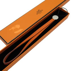 Hermes HERMES Strap Orange Silver Leather Ladies Men 3130b