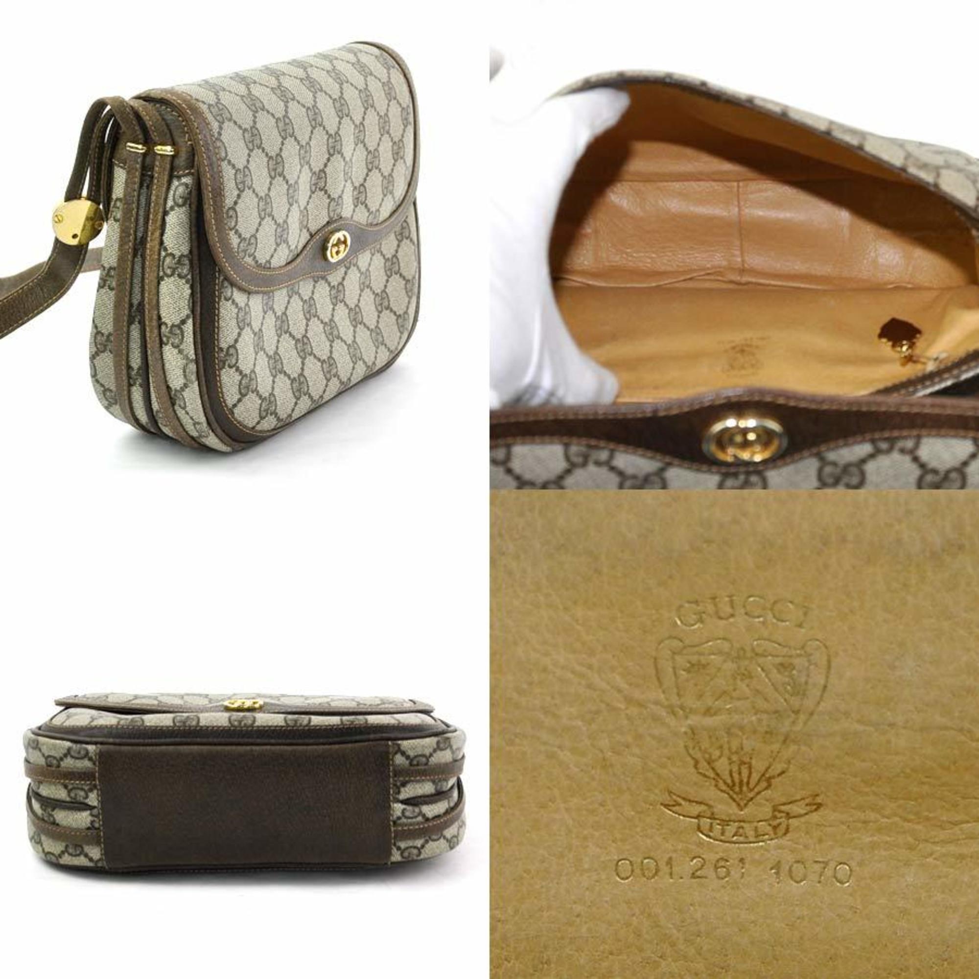 Gucci GG Plus Brown PVC Leather GUCCI Women's y14219