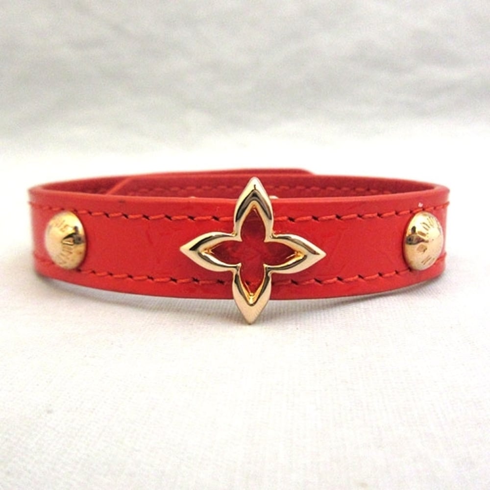 Louis Vuitton Monogram Flower Bracelet M6535 Size 17 Red Gold
