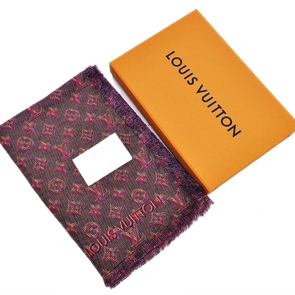 Louis Vuitton LOUIS VUITTON Shawl Monogram LV Pop Pink MP2493 Ladies Square  Stall