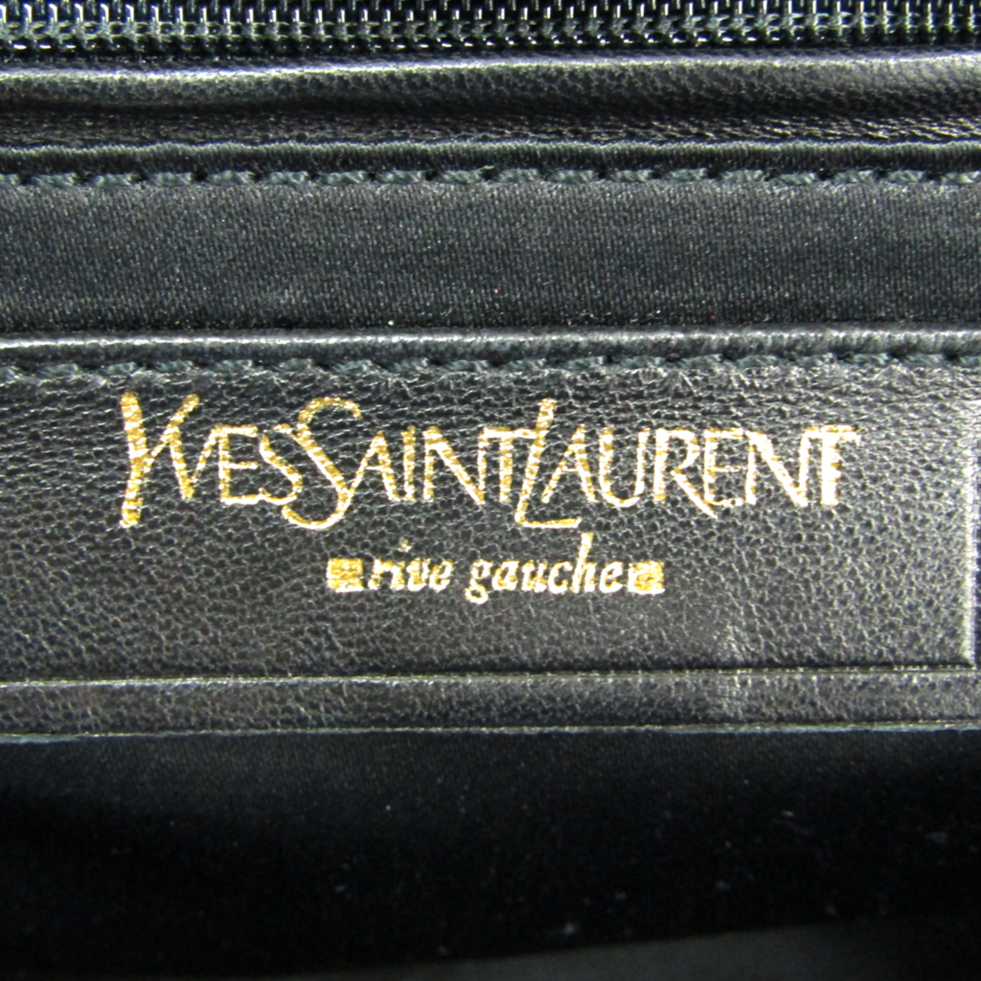 Yves Saint Laurent Rive Gauche Metropolis 177737 Women's Patent Leather Handbag Dark Blue