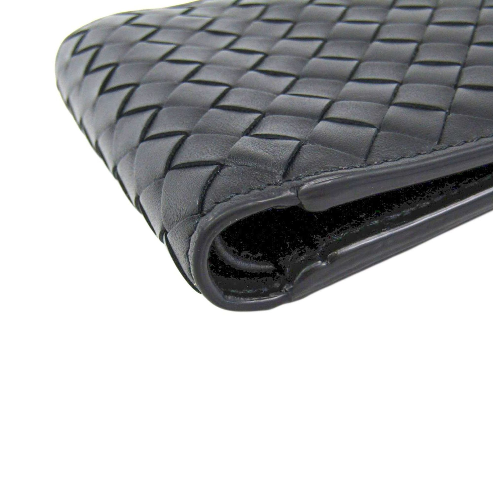 BOTTEGA VENETA Bifold Wallet Intrecciato Calf Leather Black 193642