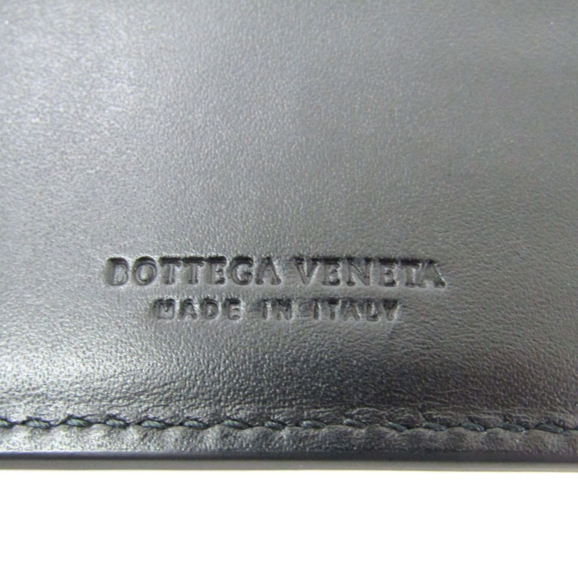 BOTTEGA VENETA Bifold Wallet Intrecciato Calf Leather Black 193642