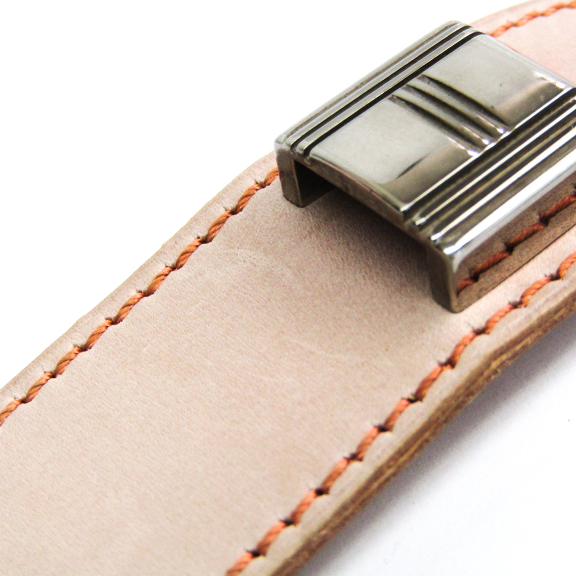 Hermes Artemis Leather,Metal Bracelet Light Pink,Silver