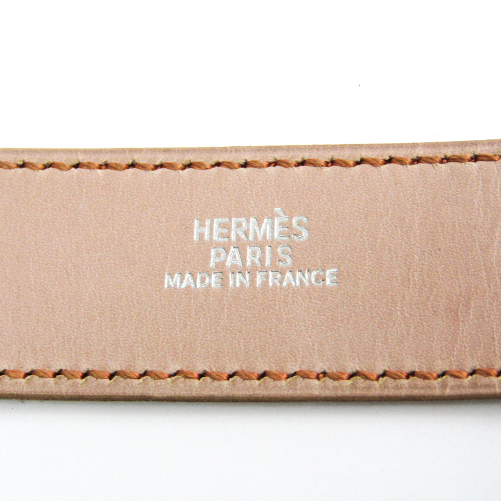 Hermes Artemis Leather,Metal Bracelet Light Pink,Silver