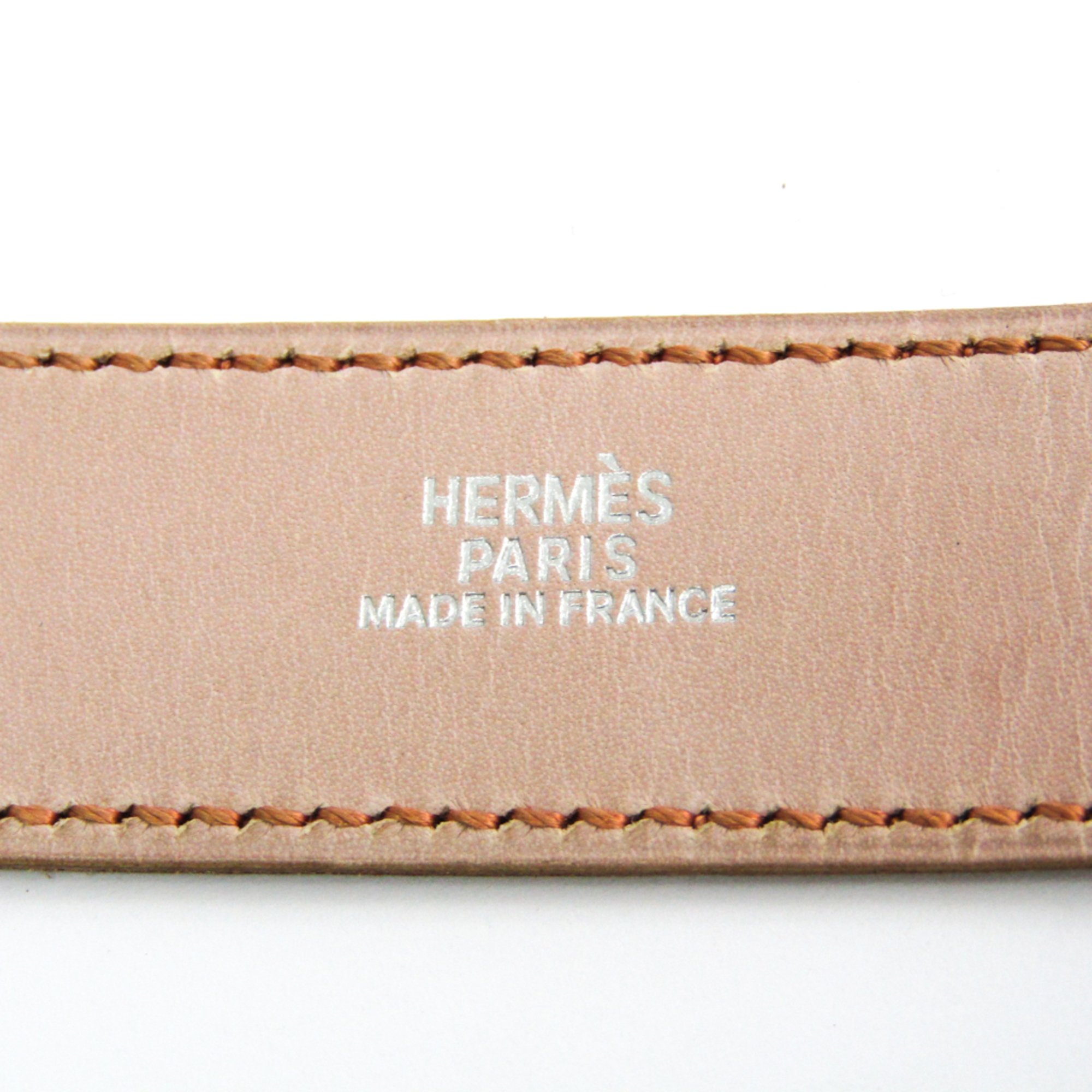 Hermes Artemis Leather,Metal Bracelet Light Pink,Silver