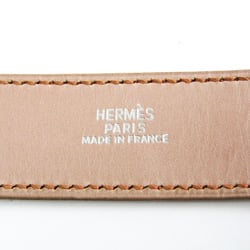 Hermes Artemis Leather,Metal Bracelet Light Pink,Silver