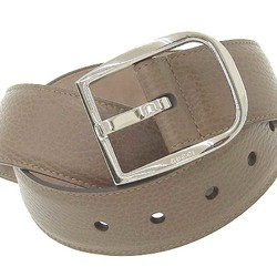 GUCCI Gucci logo bracket belt leather brown silver buckle