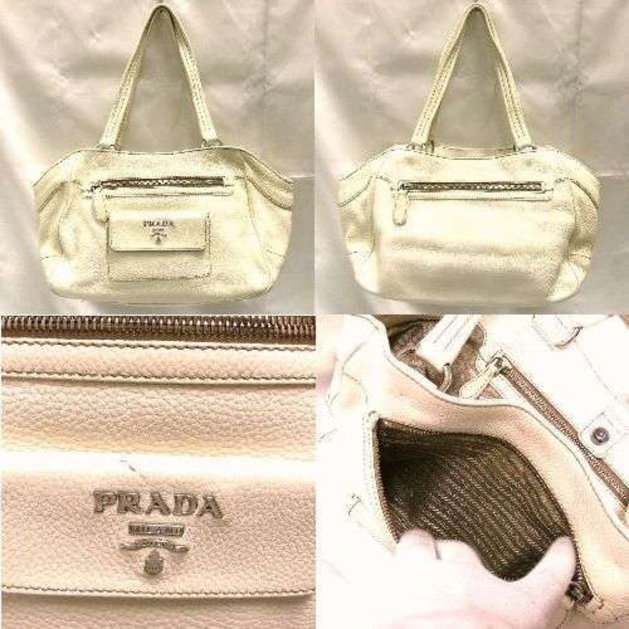 PRADA Prada shoulder bag ivory leather