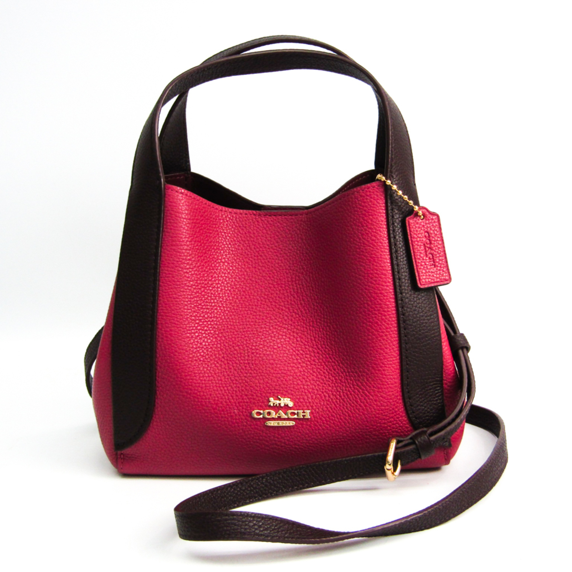 Coach Hadley Hobo Color Block Japan Limited Color 88151 Women's Leather Handbag,Shoulder Bag Bordeaux,Dark Brown,Dusty Pink