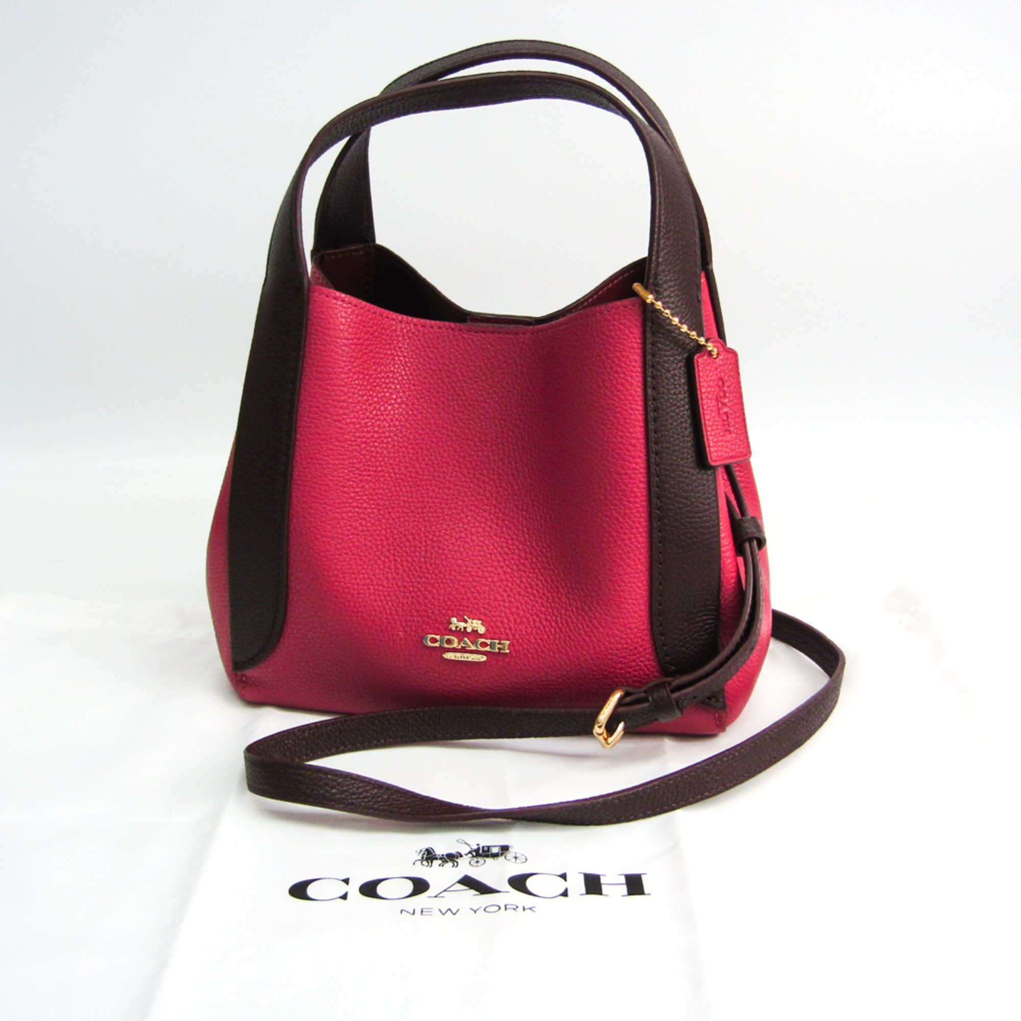 Coach Hadley Hobo Color Block Japan Limited Color 88151 Women's Leather Handbag,Shoulder Bag Bordeaux,Dark Brown,Dusty Pink