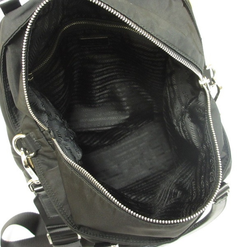 Prada PRADA BN1057 Nylon Leather Black Tote Shoulder Bag 2way Unisex