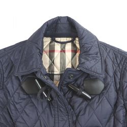 Burberry BURBERRY BRIT quilting jacket batting lining plaid ladies S navy F3-7621