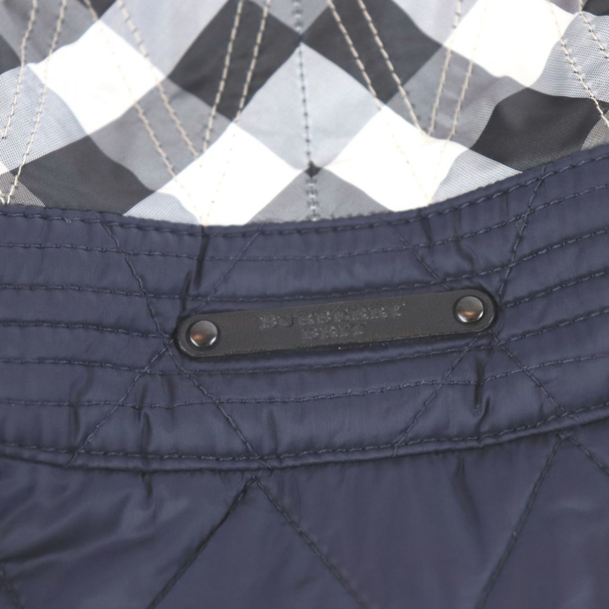 Burberry BURBERRY BRIT quilting jacket batting lining plaid ladies S navy F3-7621