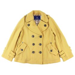 Burberry Blue Label BURBERRY BLUE LABEL P Coat Jacket Lining Plaid Ladies 38 Yellow C3-8380