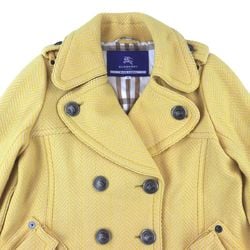 Burberry Blue Label BURBERRY BLUE LABEL P Coat Jacket Lining Plaid Ladies 38 Yellow C3-8380