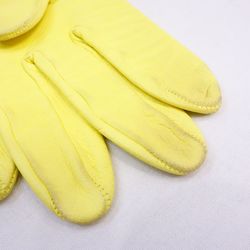 HERMES glove gloves leather yellow u70-4