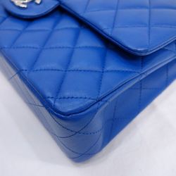 CHANEL Mattelasse blue shoulder bag chain flap R55-17