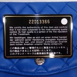 CHANEL Mattelasse blue shoulder bag chain flap R55-17