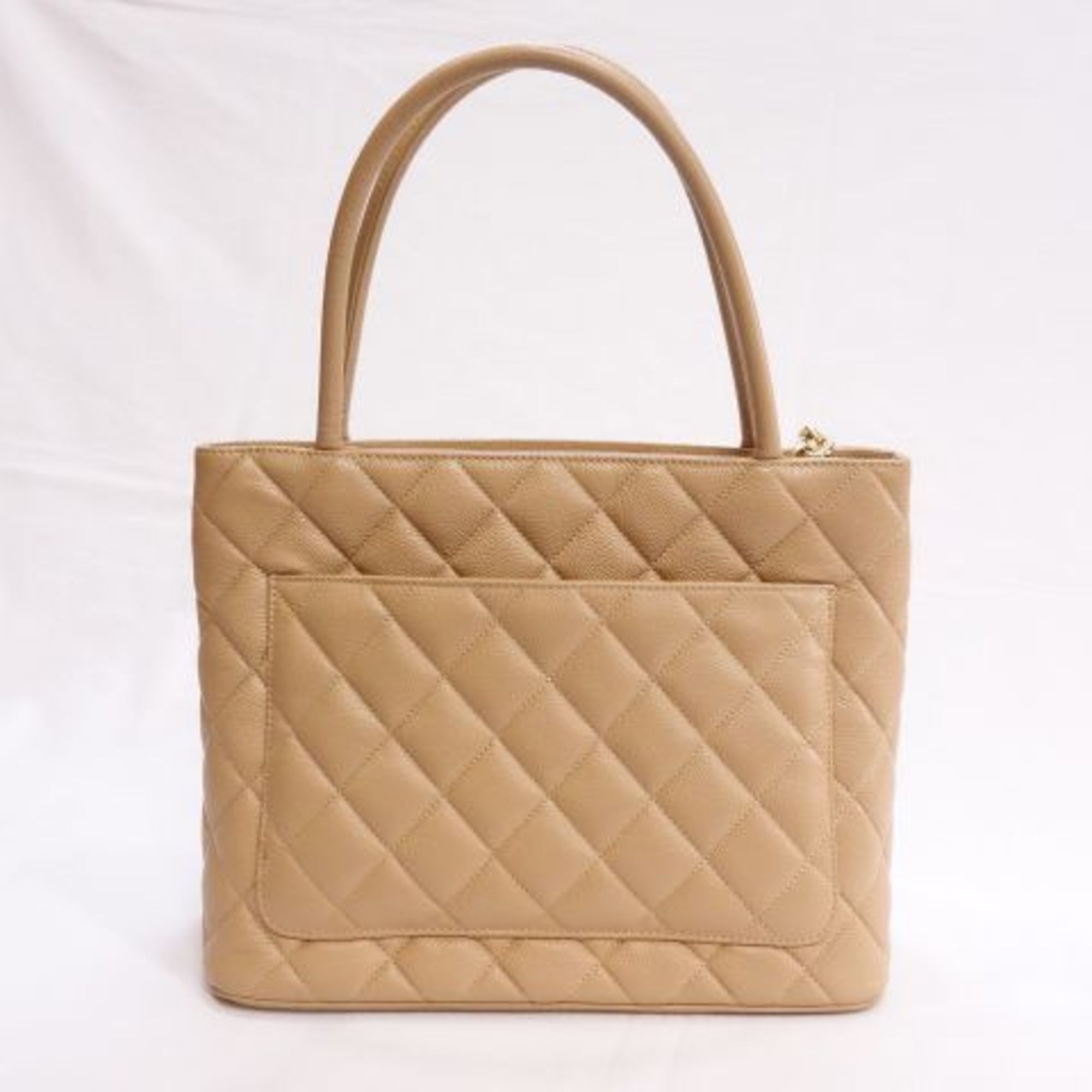 CHANEL Reprint Tote Beige Gold Hardware Ladies Handbag Bag Chanel R226-22