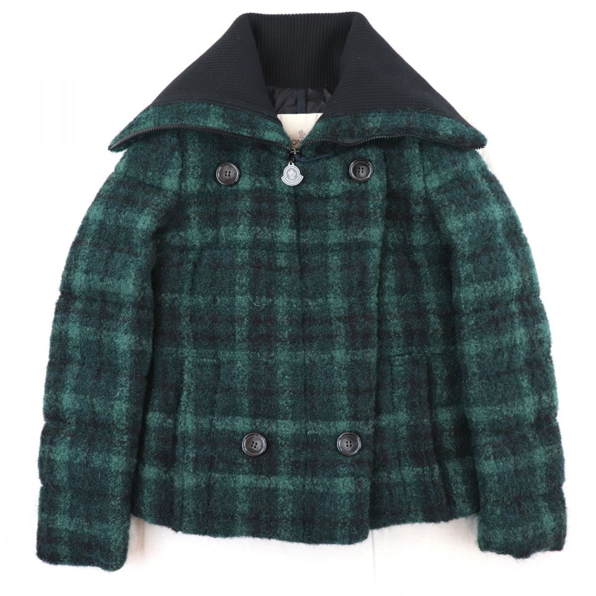 Moncler palavis mohair plaid double down jacket ladies 0