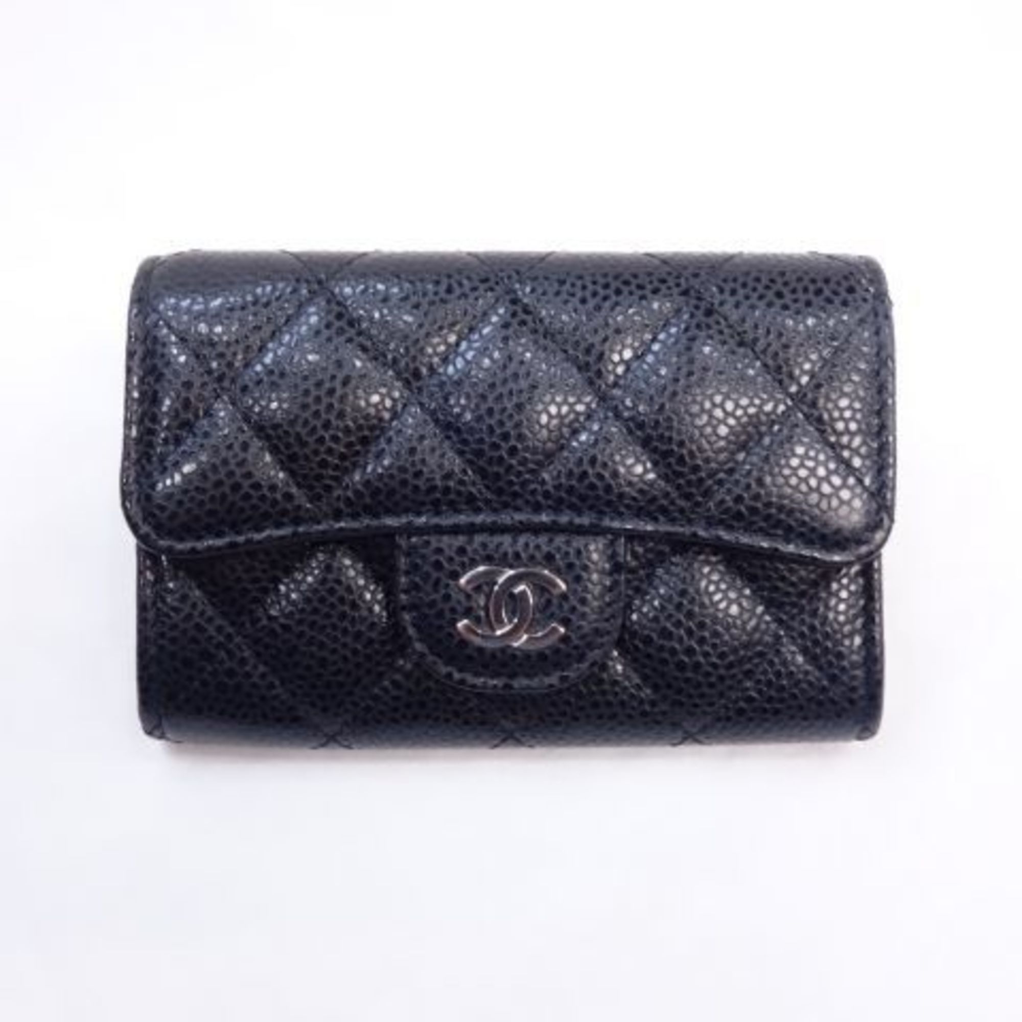 CHANEL Card Case Black Ladies Wallet Coin Pass Chanel R139-102